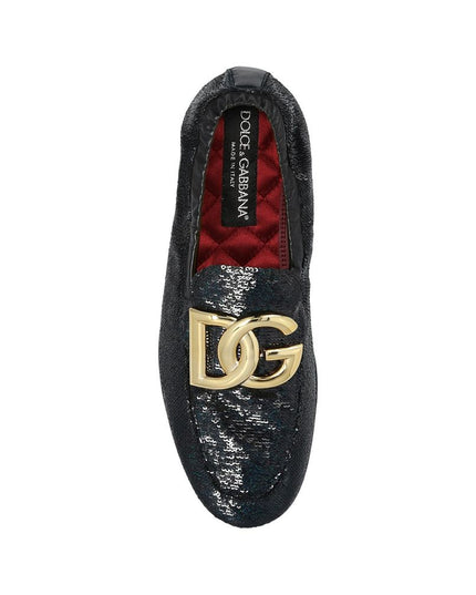 Dolce & Gabbana Black Fabric Slip-On Loafers