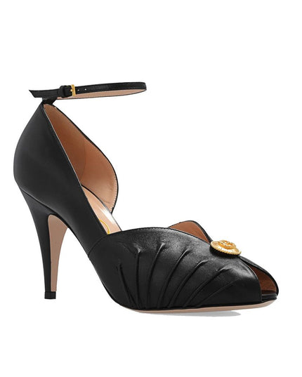Gucci Black Leather High Heel Pumps