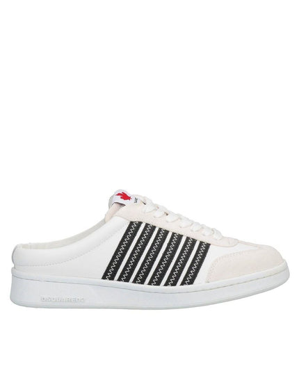Dsquared² White Calfskin Low Top Sneakers