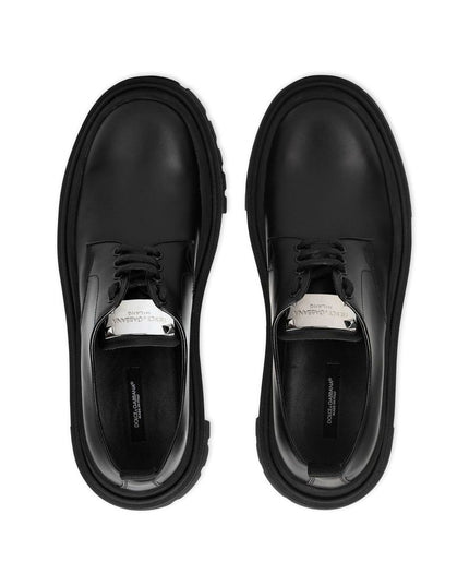 Dolce & Gabbana Black Calfskin Oxfords And Derbies
