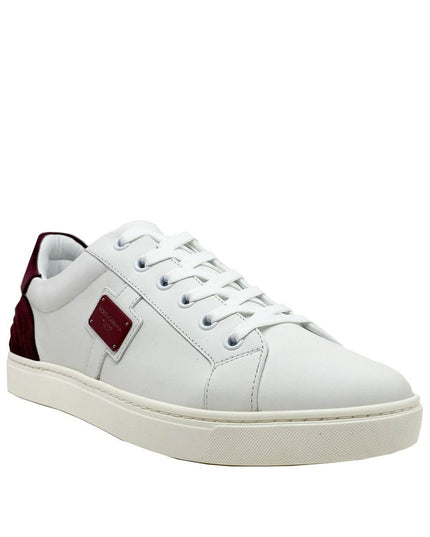 Dolce & Gabbana White Calfskin Low Top Sneakers