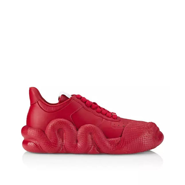 Giuseppe Zanotti Red Calfskin Chunky Sneakers
