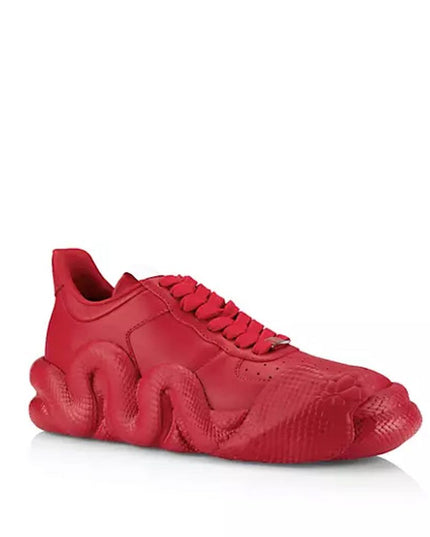 Giuseppe Zanotti Red Calfskin Chunky Sneakers