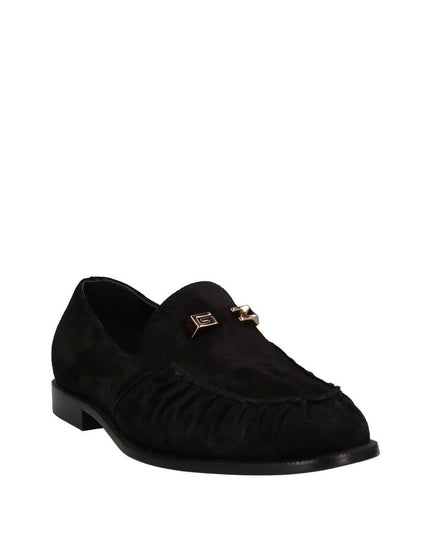 Giuseppe Zanotti Black Calfskin Slip-On Loafers
