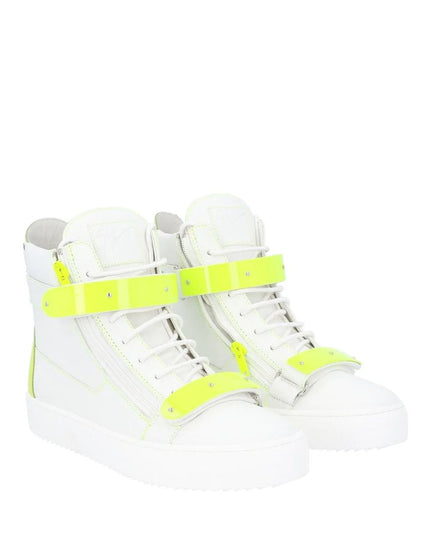 Giuseppe Zanotti White Calfskin High Top Sneakers
