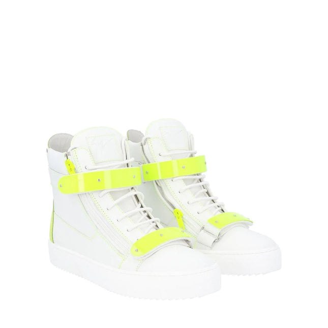 Giuseppe Zanotti White Calfskin High Top Sneakers