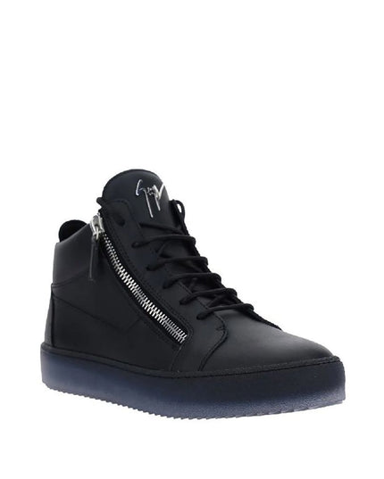 Giuseppe Zanotti Black Calfskin High Top Sneakers