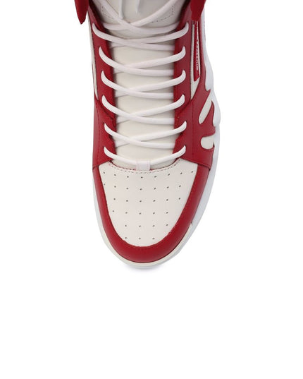 Giuseppe Zanotti Red Calfskin High Top Sneakers