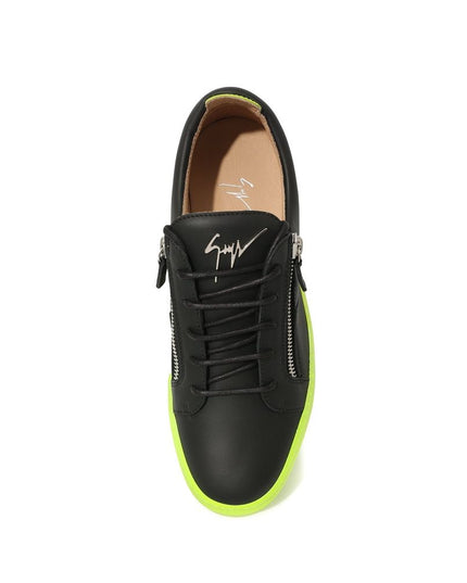 Giuseppe Zanotti Black Calfskin Low Top Sneakers