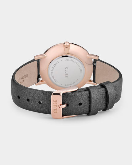 Cluse Gray Leather Dress Watch