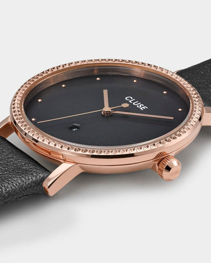 Cluse Gray Leather Dress Watch