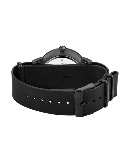 Cluse Black Leather Dress Watch