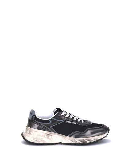 Dsquared² Black Calf Leather Bos Taurus Athletic Sneakers
