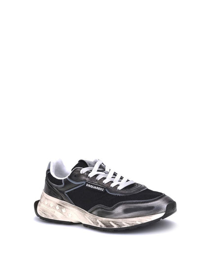 Dsquared² Black Calf Leather Bos Taurus Athletic Sneakers