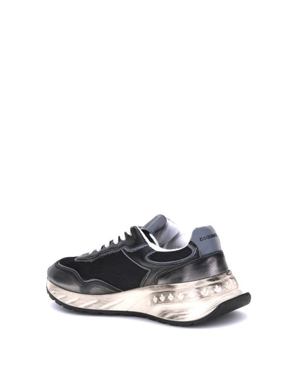Dsquared² Black Calf Leather Bos Taurus Athletic Sneakers