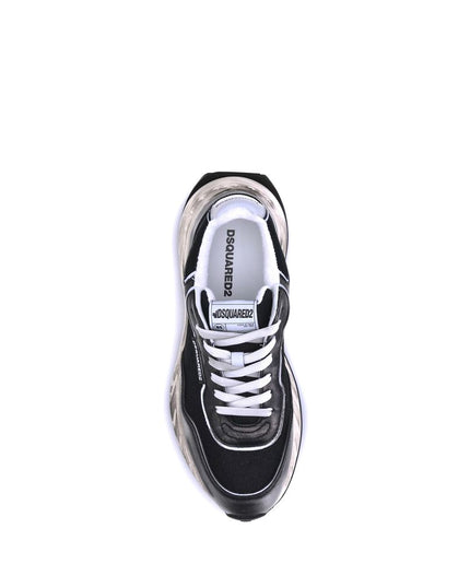 Dsquared² Black Calf Leather Bos Taurus Athletic Sneakers