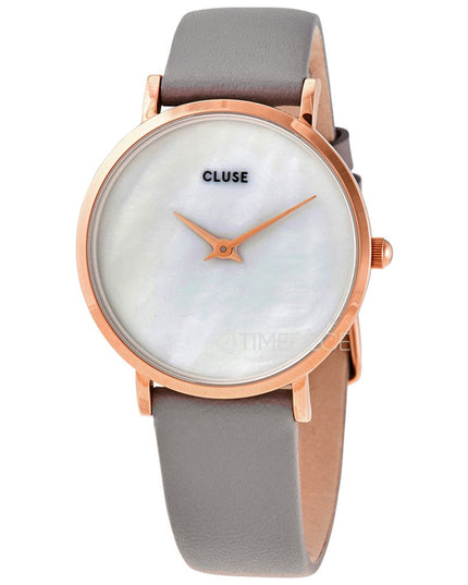 Cluse Gray Leather Dress Watch