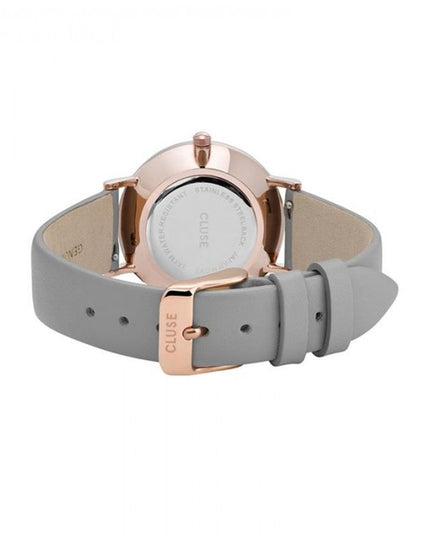 Cluse Gray Leather Dress Watch