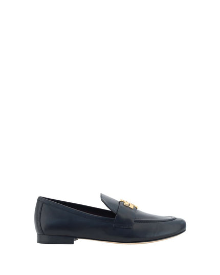 Tory Burch Black Calf Leather Bos Taurus Slip-On Loafers