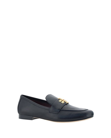 Tory Burch Black Calf Leather Bos Taurus Slip-On Loafers