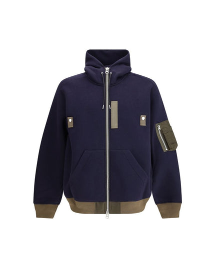 Sacai Blue Cotton Hoodie