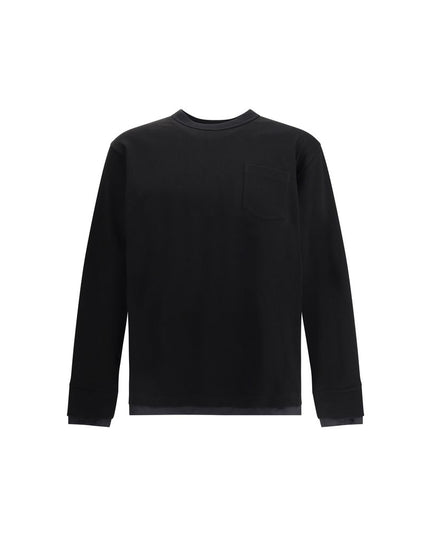 Sacai Black Cotton T-Shirt