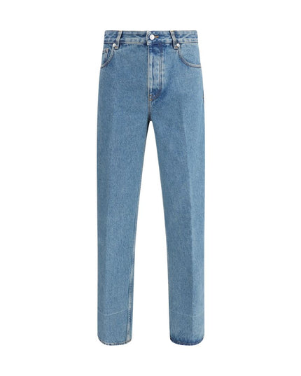 Valentino Blue Cotton Straight-Leg Jeans