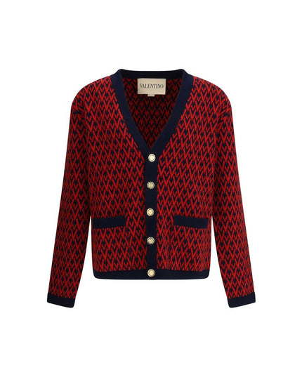 Valentino Multicolor Fleece Wool Cardigan