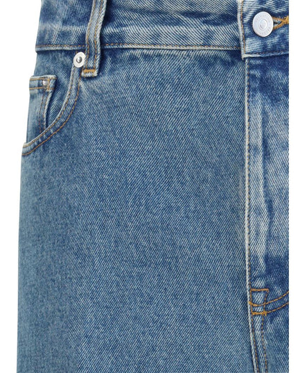 Valentino Blue Cotton Straight-Leg Jeans
