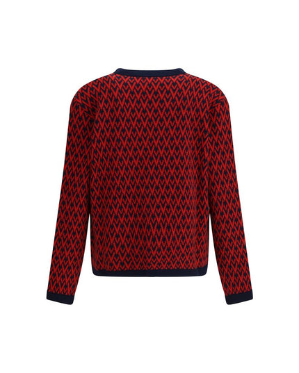 Valentino Multicolor Fleece Wool Cardigan