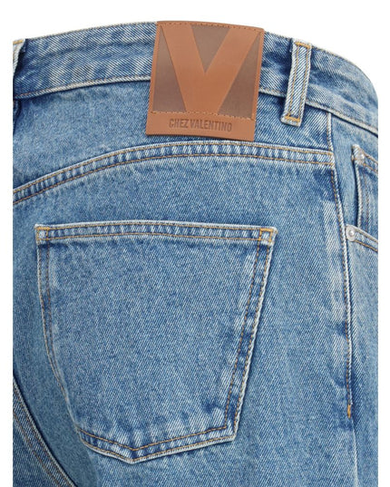 Valentino Blue Cotton Straight-Leg Jeans