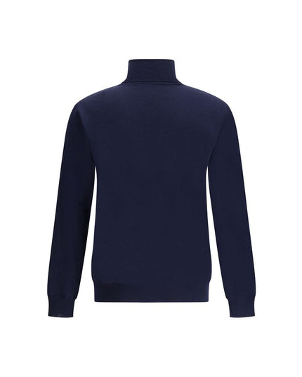 Valentino Blue Fleece Wool Turtleneck