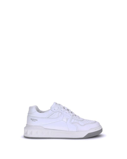 Valentino Garavani White Calf Leather Bos Taurus Low Top Sneakers