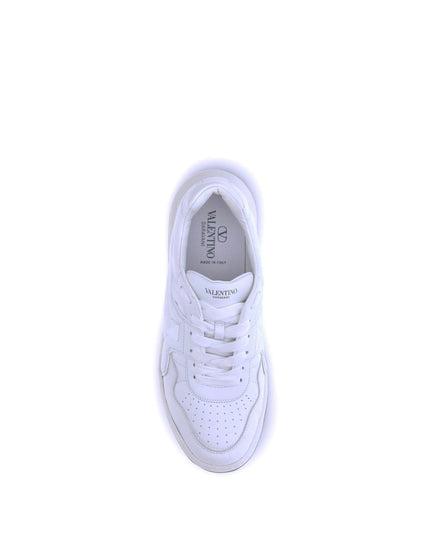 Valentino Garavani White Calf Leather Bos Taurus Low Top Sneakers
