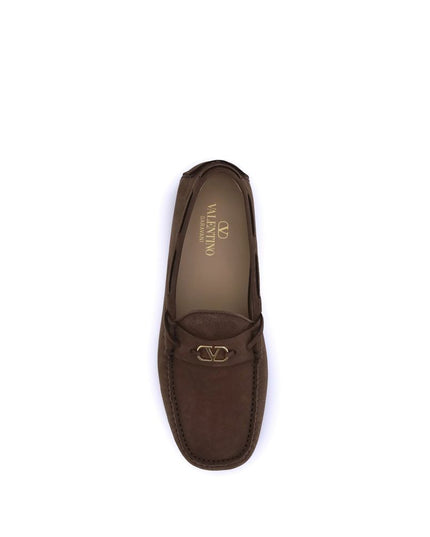 Valentino Garavani Brown Rubber Slip-On Loafers