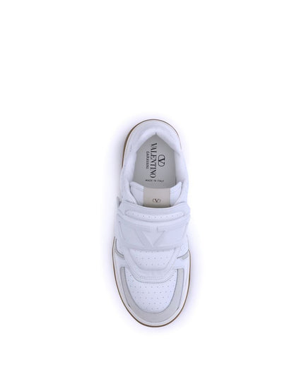 Valentino Garavani White Calf Leather Bos Taurus Athletic Sneakers
