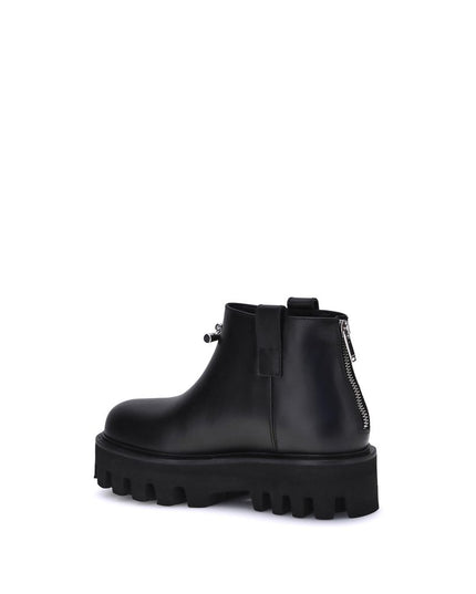 Alexander McQueen Black Calf Leather Bos Taurus Ankle Boots