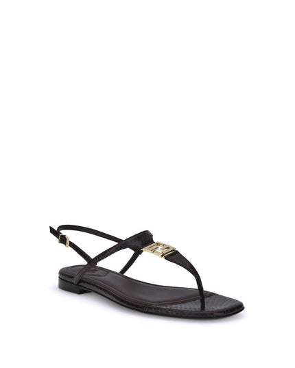 Fendi Purple Calf Leather Bos Taurus Flat Sandals