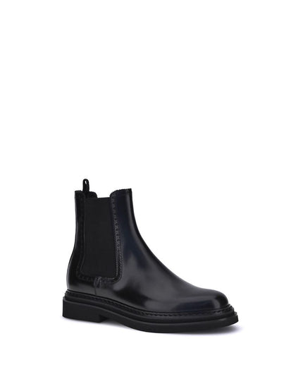 Dolce & Gabbana Black Calf Leather Bos Taurus Chelsea Boots