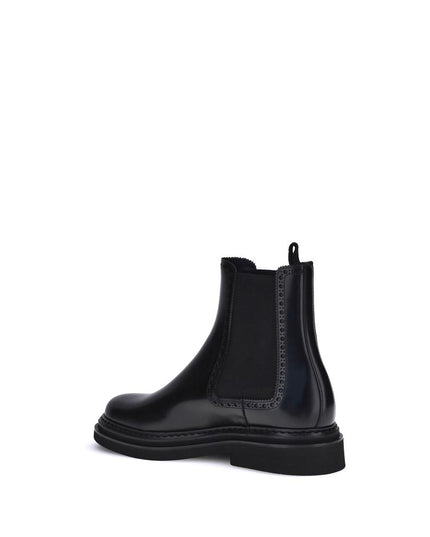 Dolce & Gabbana Black Calf Leather Bos Taurus Chelsea Boots