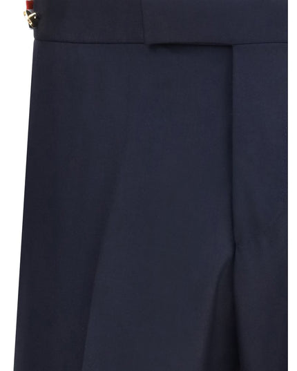 Thom Browne Blue Wool Casual Pants