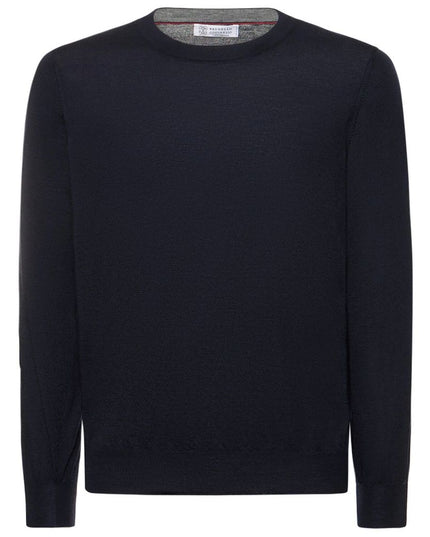 Brunello Cucinelli Blue Cashmere Men Sweater