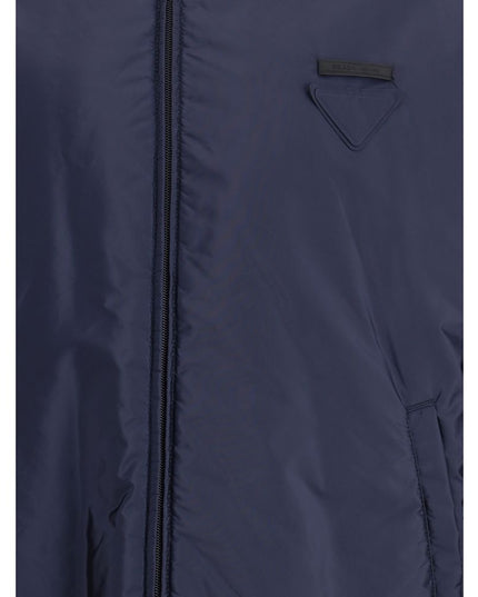 Prada Blue Polyester Full-Length Jacket
