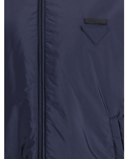 Prada Blue Polyester Full-Length Jacket