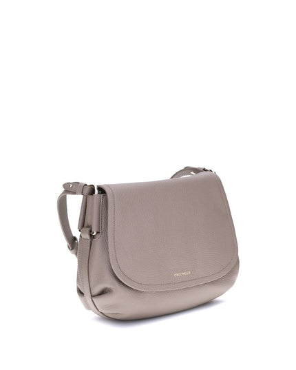 Coccinelle Beige Calf Leather Bos Taurus Shoulder Bag