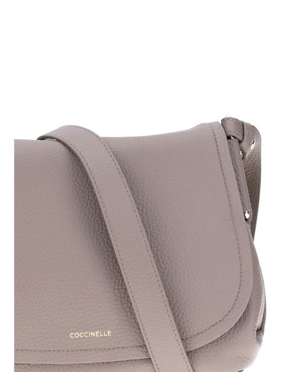 Coccinelle Beige Calf Leather Bos Taurus Shoulder Bag