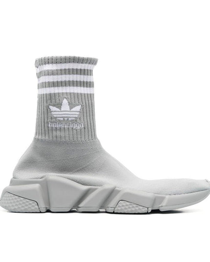 BALENCIAGA X ADIDAS Gray Nylon Athletic Sneakers