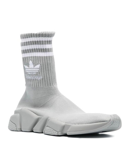 BALENCIAGA X ADIDAS Gray Nylon Athletic Sneakers