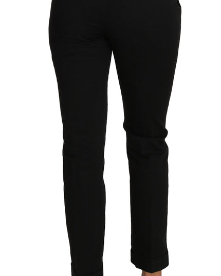 Dolce & Gabbana Black Dress Cropped Straight Straight Pants