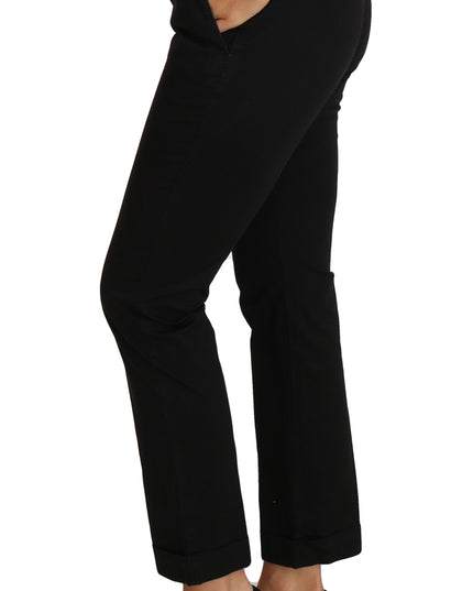 Dolce & Gabbana Black Dress Cropped Straight Straight Pants